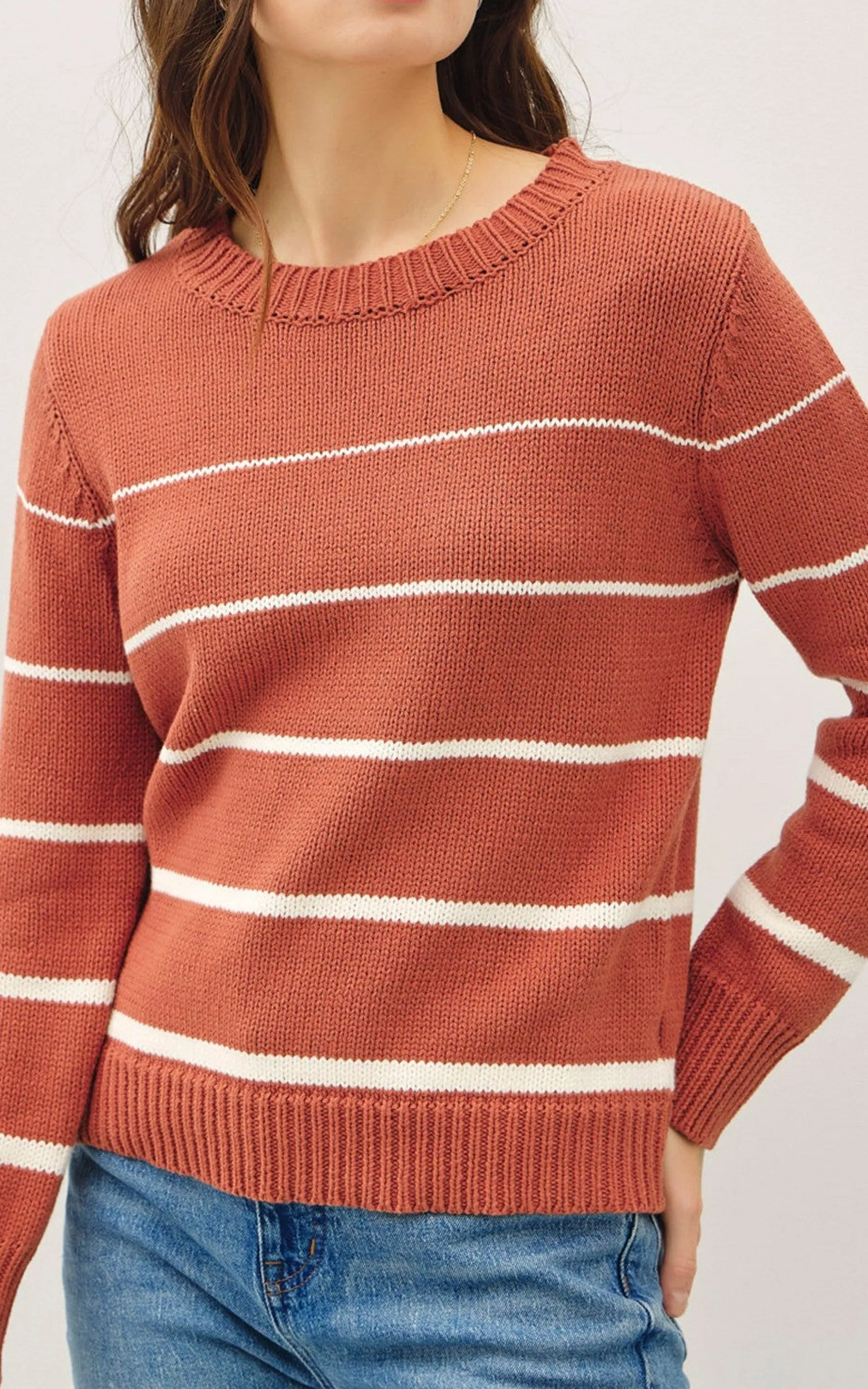 Gradient Striped Crewneck Sweater** FINAL SALE