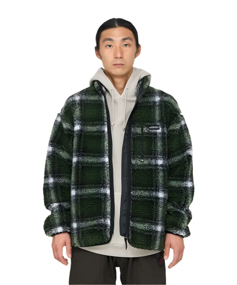 Gramicci - Shadow Plaid Sherpa Jacket - Olive