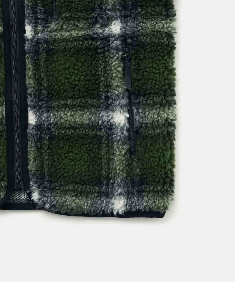 Gramicci - Shadow Plaid Sherpa Jacket - Olive