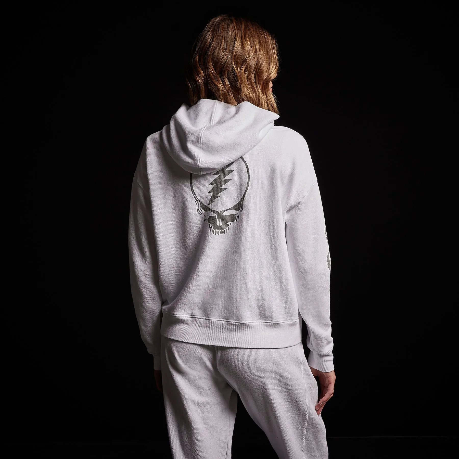 Grateful Dead Rose Hoodie - White/ Grey
