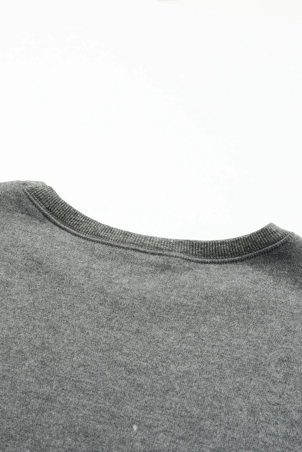 Gray Colorblock Long Sleeve Pullover Sweatshirt
