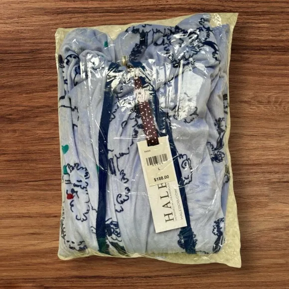 Hale Bob Onesie Zip Up Hoodie Pajamas with Poodle Print Size Large NWT $188