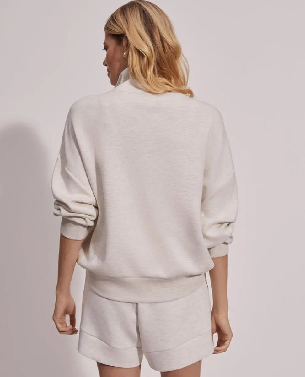 Hawley Half Zip Sweat Ivory Marl