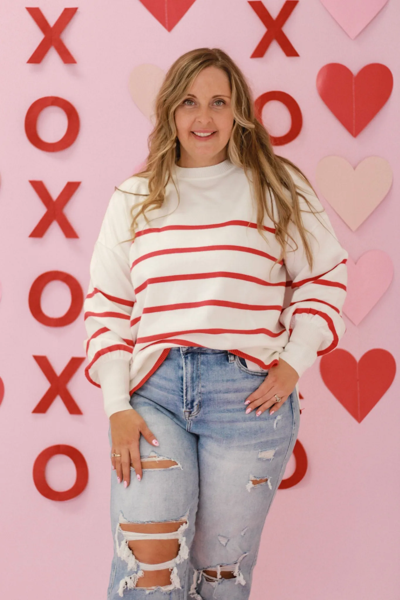 Heart on Fire Striped Sweater