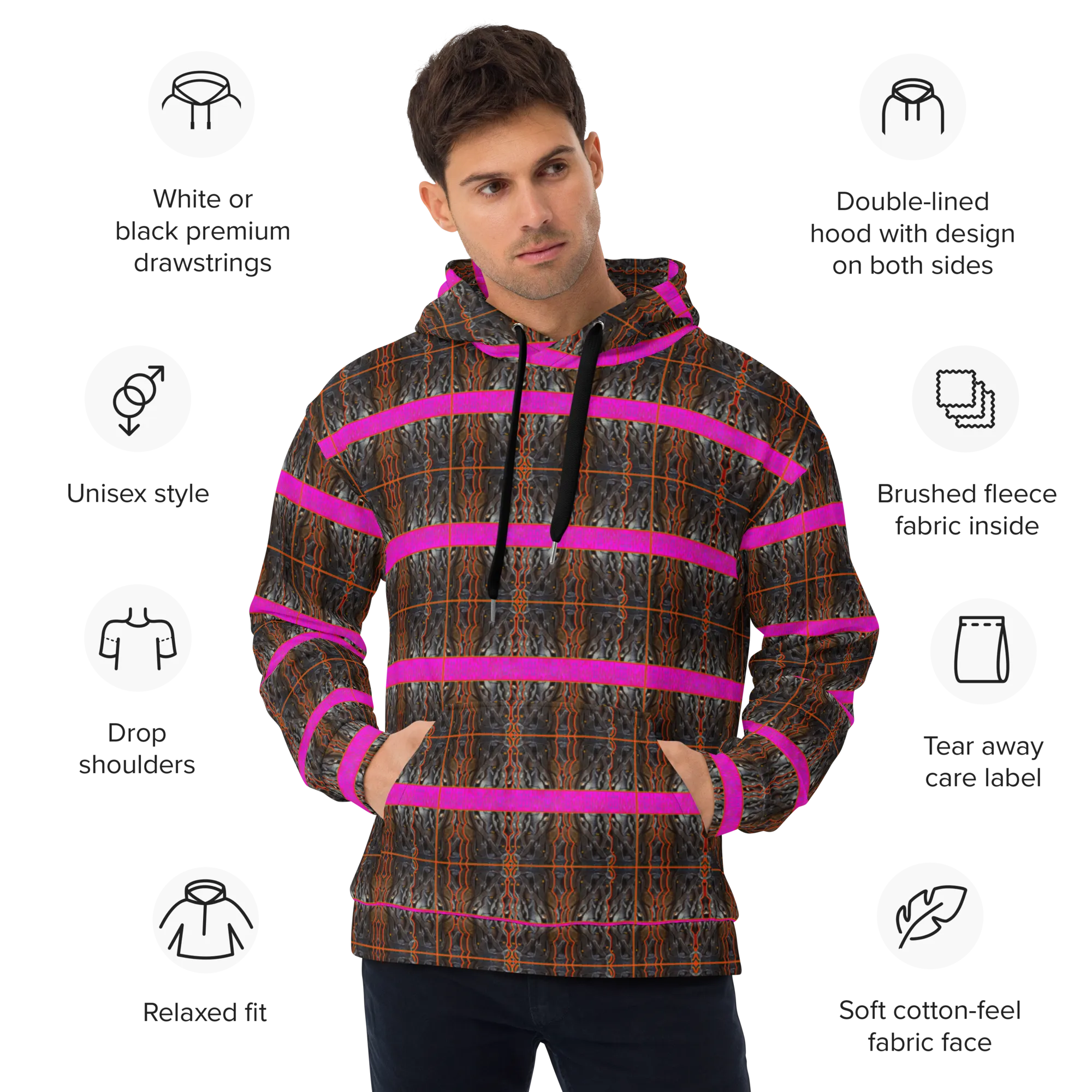Hoodie (Unisex)(Tree Link Stripe) RJSTH@Fabric#8 RJSTHw2022 RJS