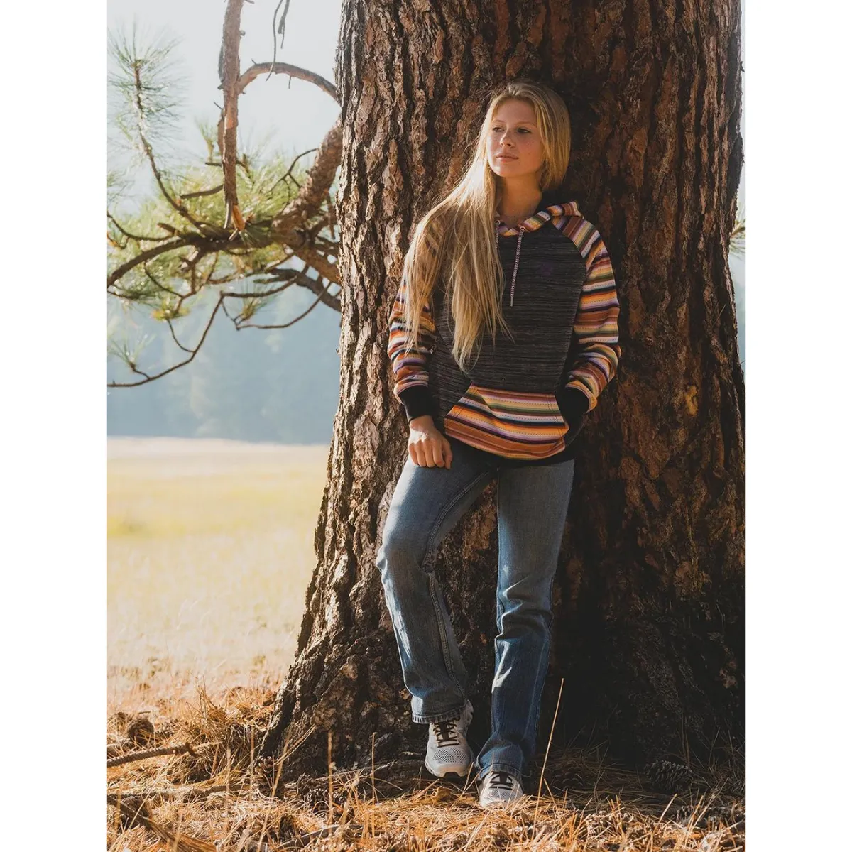 Hooey "Catalina" Ladies Black Space Dye Hoodie -HH1167BKSP