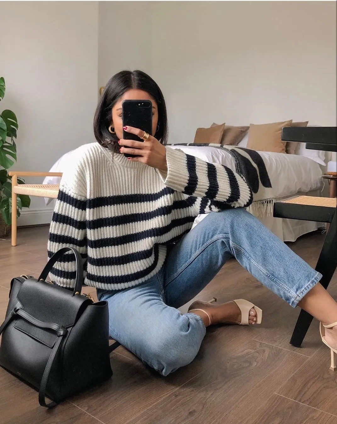 Horizontal Stripes Pit Striped Knit Sweater