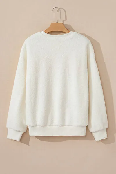 HOWDY Patched ronde hals Sherpa Sweatshirt