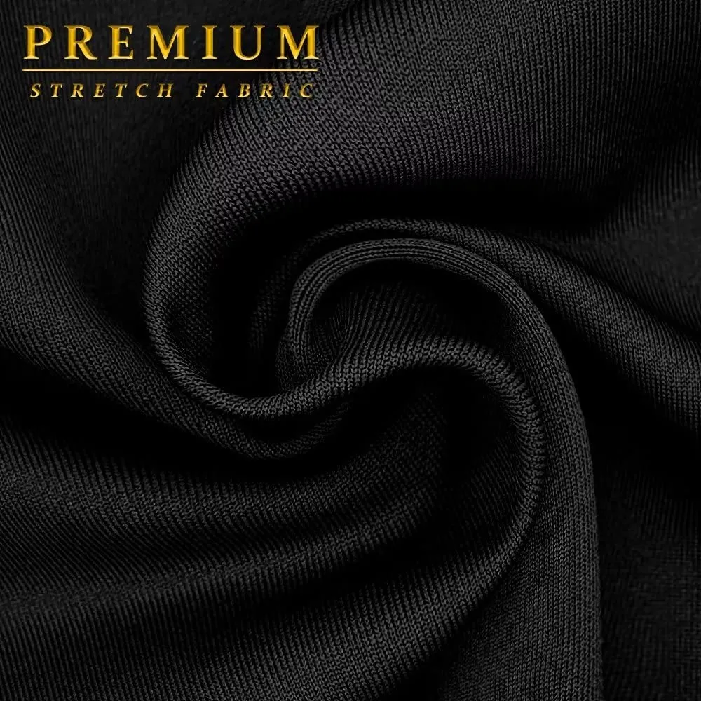 Hybrid & Company Womens Premium Nylon Ponte Stretch Office Fishtail Pencil Skirt KSK45010 1073T BLACK M
