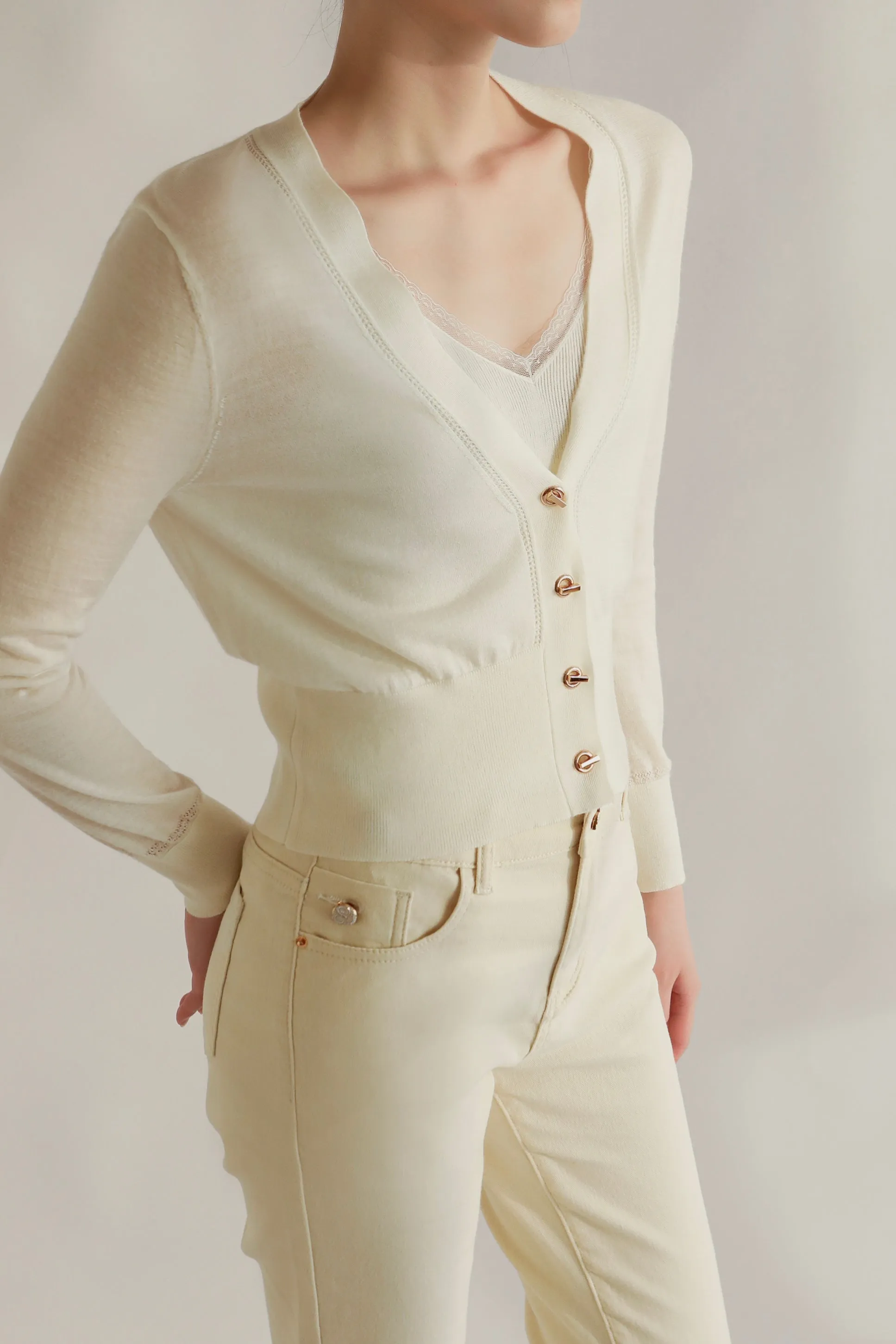 Interlock Wool Blend Cardigan