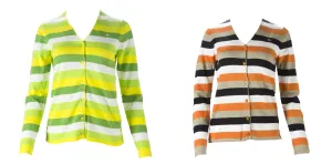 J. LINDEBERG Women's Lima Striped Fine Cardigan $175 NWT