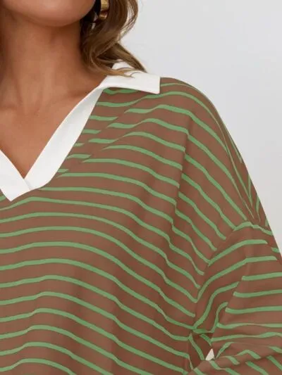 Johnny Collar Long Sleeve Sweatshirt