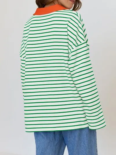 Johnny Collar Long Sleeve Sweatshirt