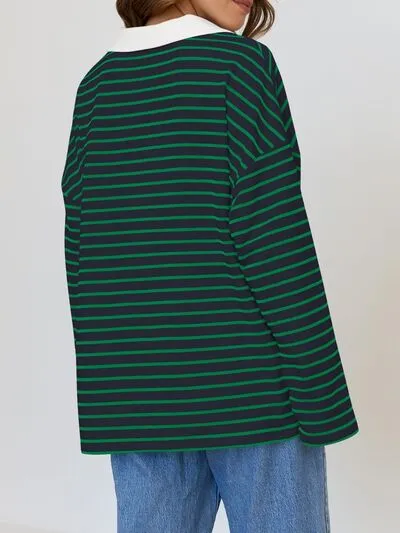 Johnny Collar Long Sleeve Sweatshirt