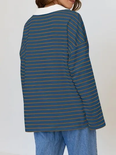 Johnny Collar Long Sleeve Sweatshirt