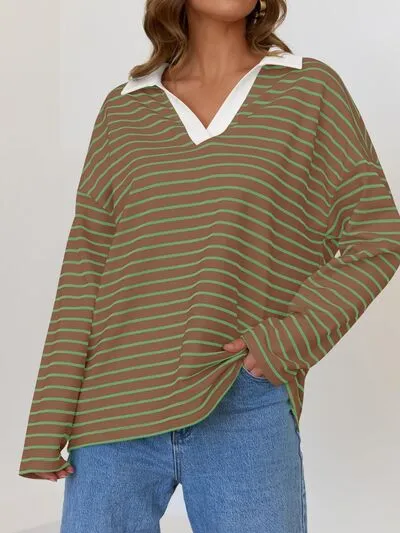 Johnny Collar Long Sleeve Sweatshirt