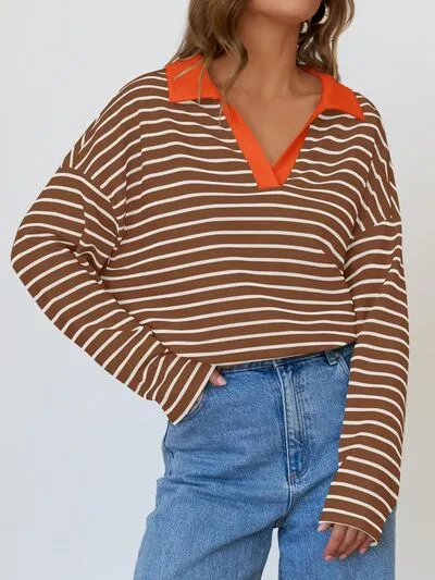 Johnny Collar Long Sleeve Sweatshirt