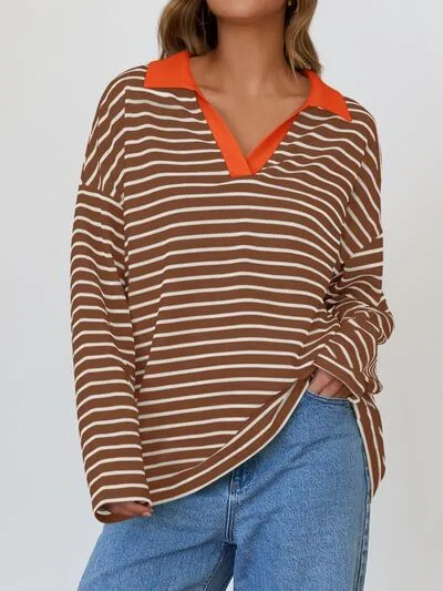 Johnny Collar Long Sleeve Sweatshirt