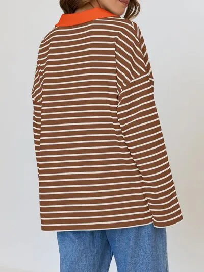 Johnny Collar Long Sleeve Sweatshirt