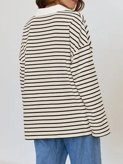 Johnny Collar Long Sleeve Sweatshirt