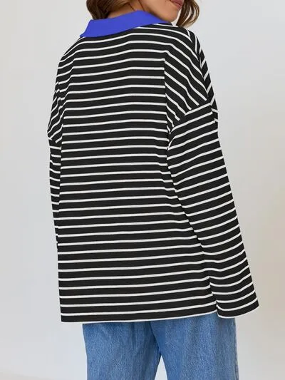 Johnny Collar Long Sleeve Sweatshirt