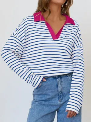 Johnny Collar Long Sleeve Sweatshirt