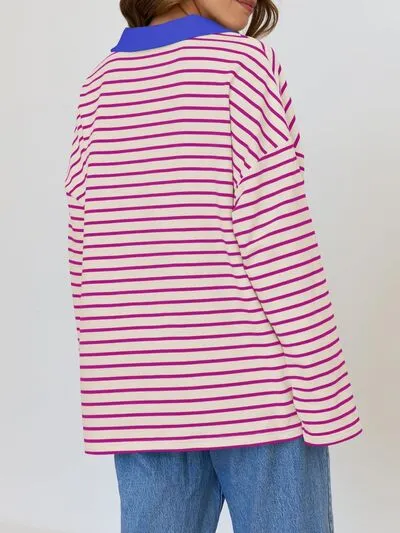 Johnny Collar Long Sleeve Sweatshirt