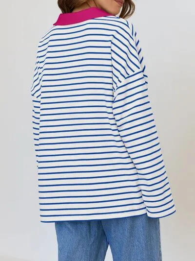Johnny Collar Long Sleeve Sweatshirt