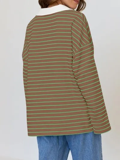 Johnny Collar Long Sleeve Sweatshirt
