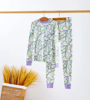 Just Here for the Beads Organic Cotton Kids Mardi Gras Pajamas