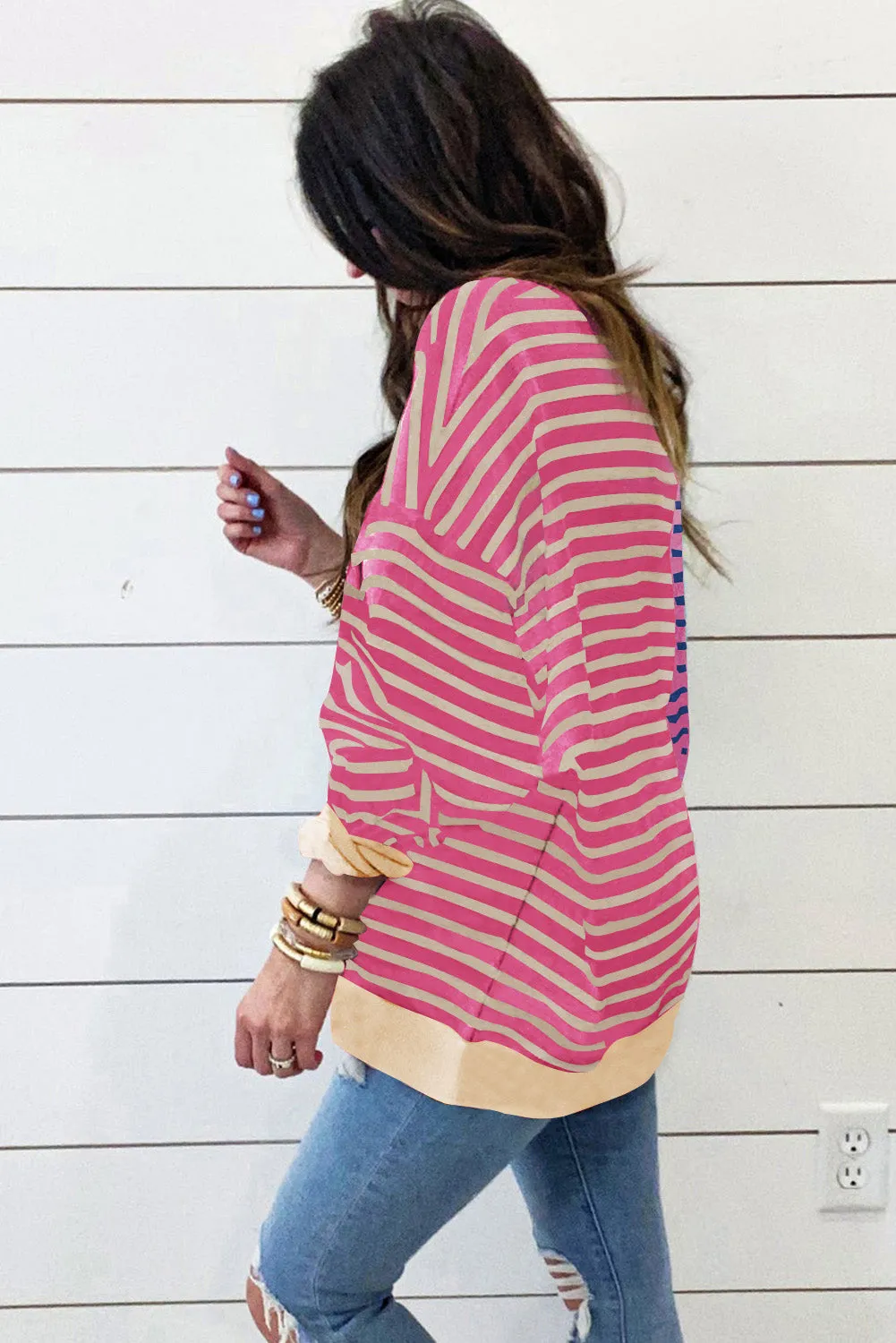 KaleaBoutique Colorblock Drop Shoulder Oversize Sweatshirt
