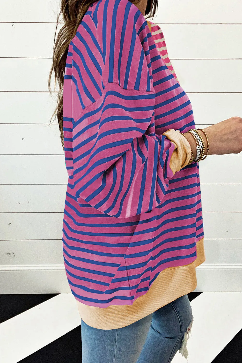 KaleaBoutique Colorblock Drop Shoulder Oversize Sweatshirt