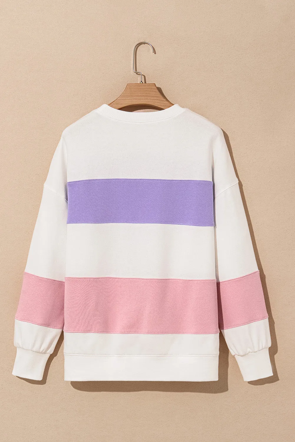 KaleaBoutique Colorblock Patchwork Drop Shoulder Crewneck Sweatshirt