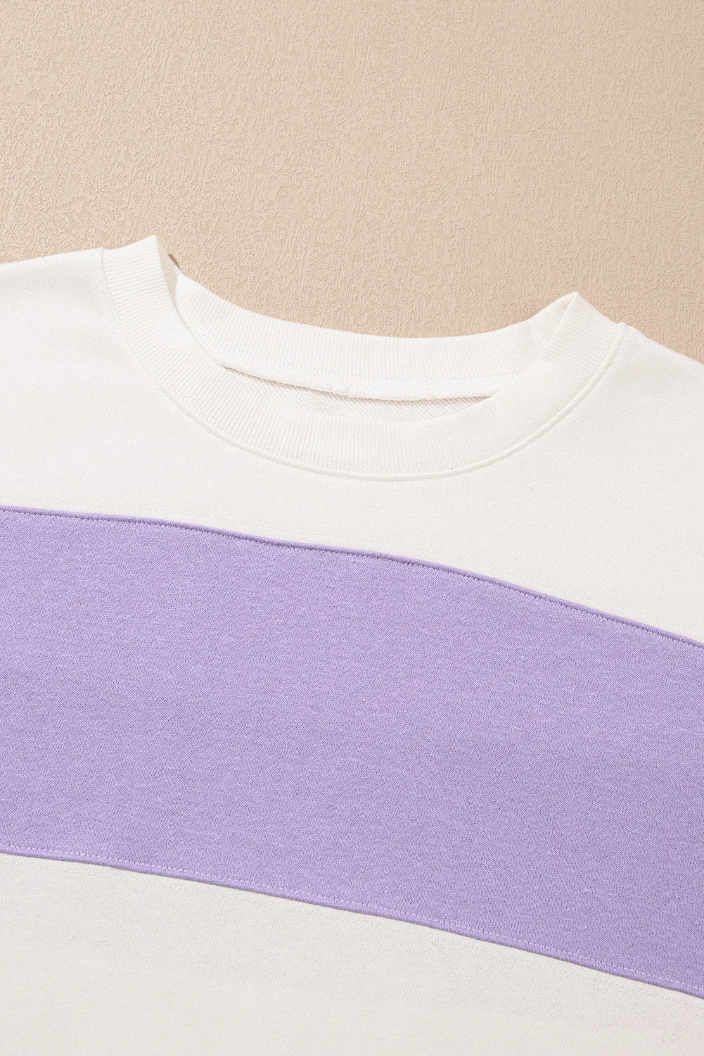 KaleaBoutique Colorblock Patchwork Drop Shoulder Crewneck Sweatshirt