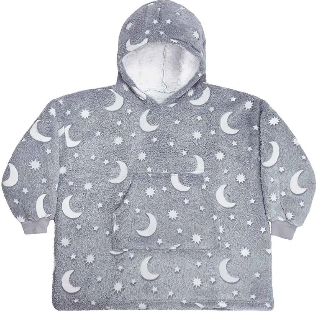 Kids Cuddle Hoodie - Grey Glow In The Dark