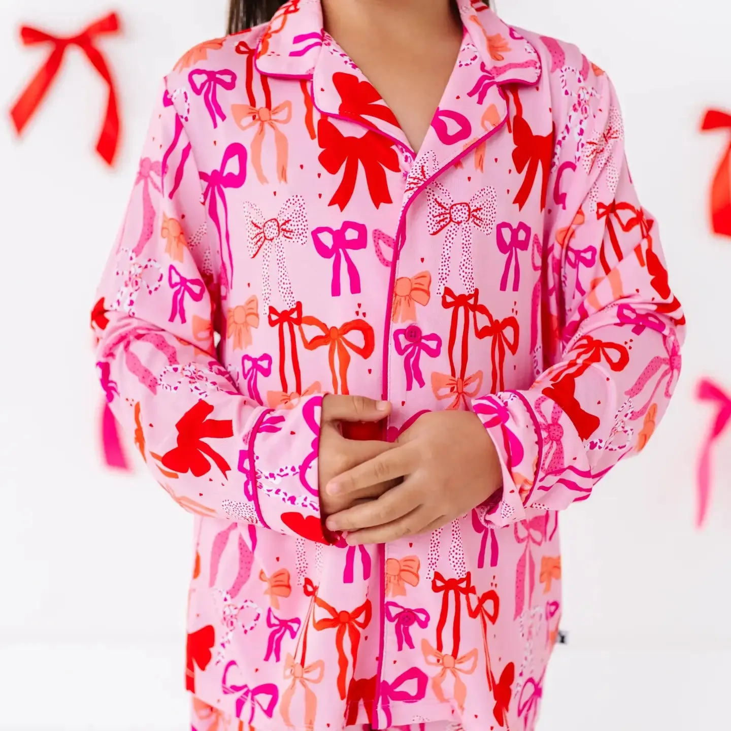Kiki & Lulu- Bow Button Down Girls Pajama Set