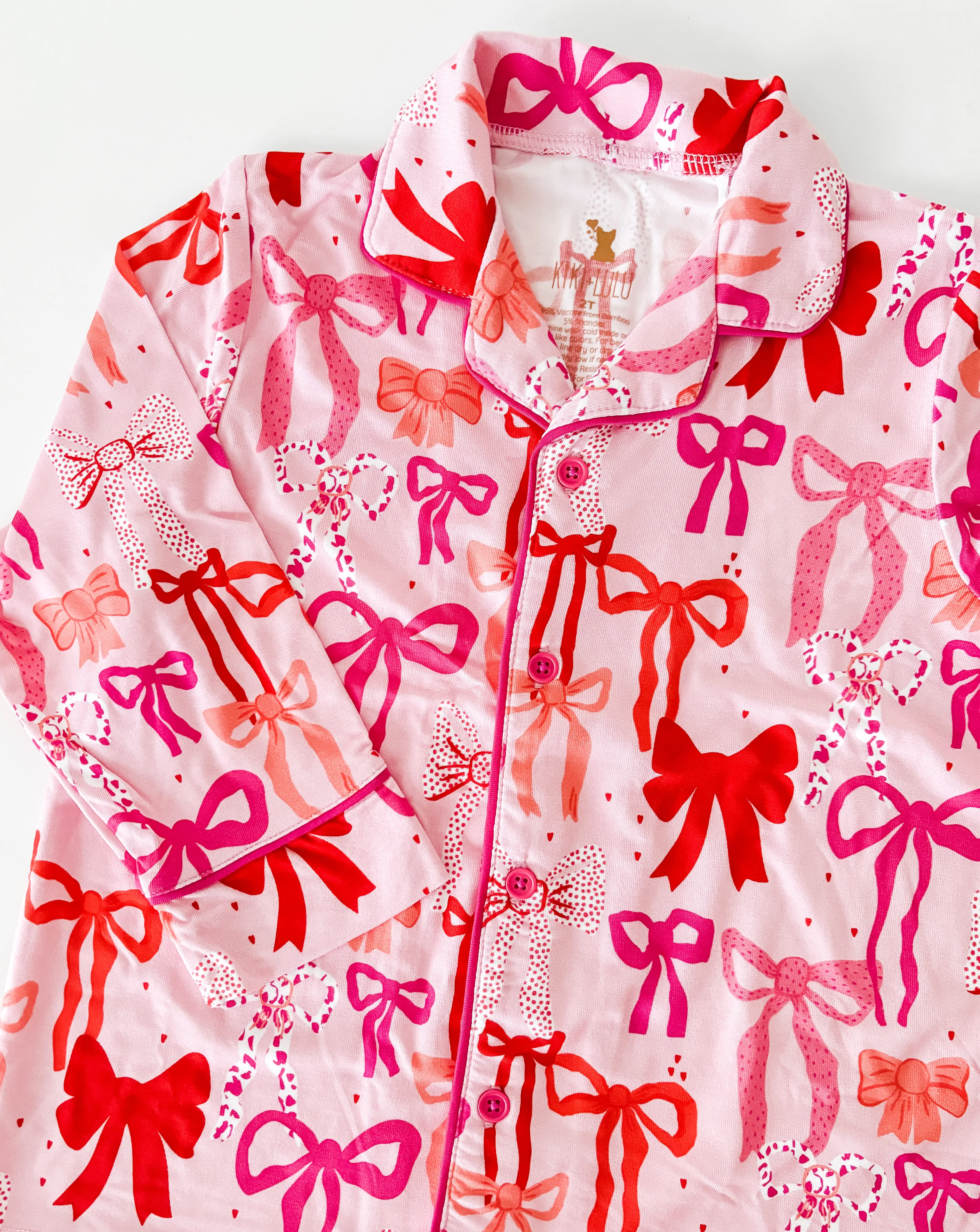 Kiki & Lulu- Bow Button Down Girls Pajama Set