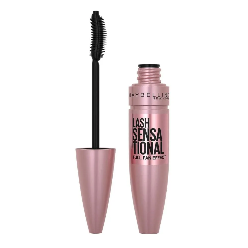 Lash Sensational Washable Mascara, Lengthening and Volumizing for a Full Fan Effect, Blackest Black, 1 Count