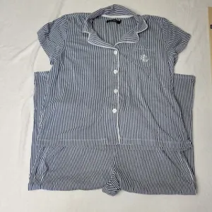 Lauren Ralph Lauren Womens Large Classic Navy Pin Striped Pajamas