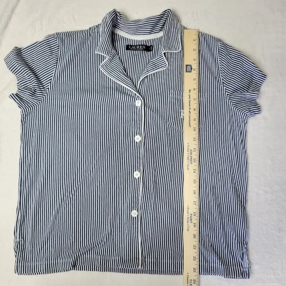 Lauren Ralph Lauren Womens Large Classic Navy Pin Striped Pajamas