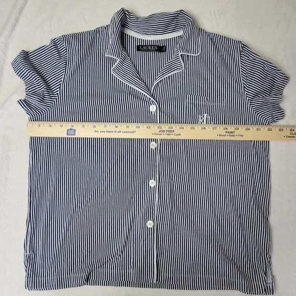Lauren Ralph Lauren Womens Large Classic Navy Pin Striped Pajamas