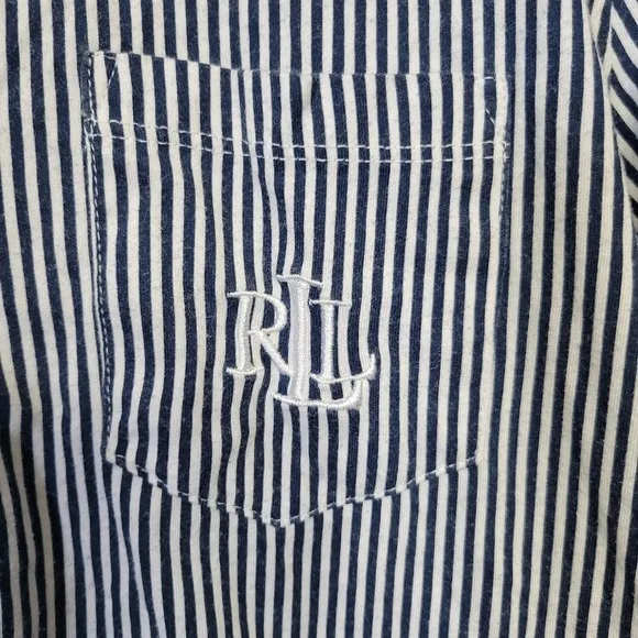 Lauren Ralph Lauren Womens Large Classic Navy Pin Striped Pajamas