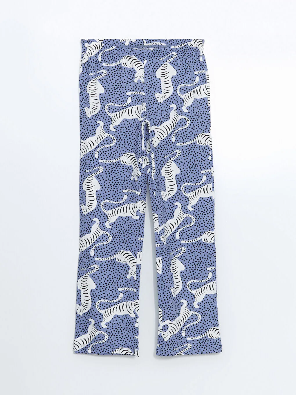 LCW DREAM Lilac Shirt Collar Zebra Patterned Women Pajama Set