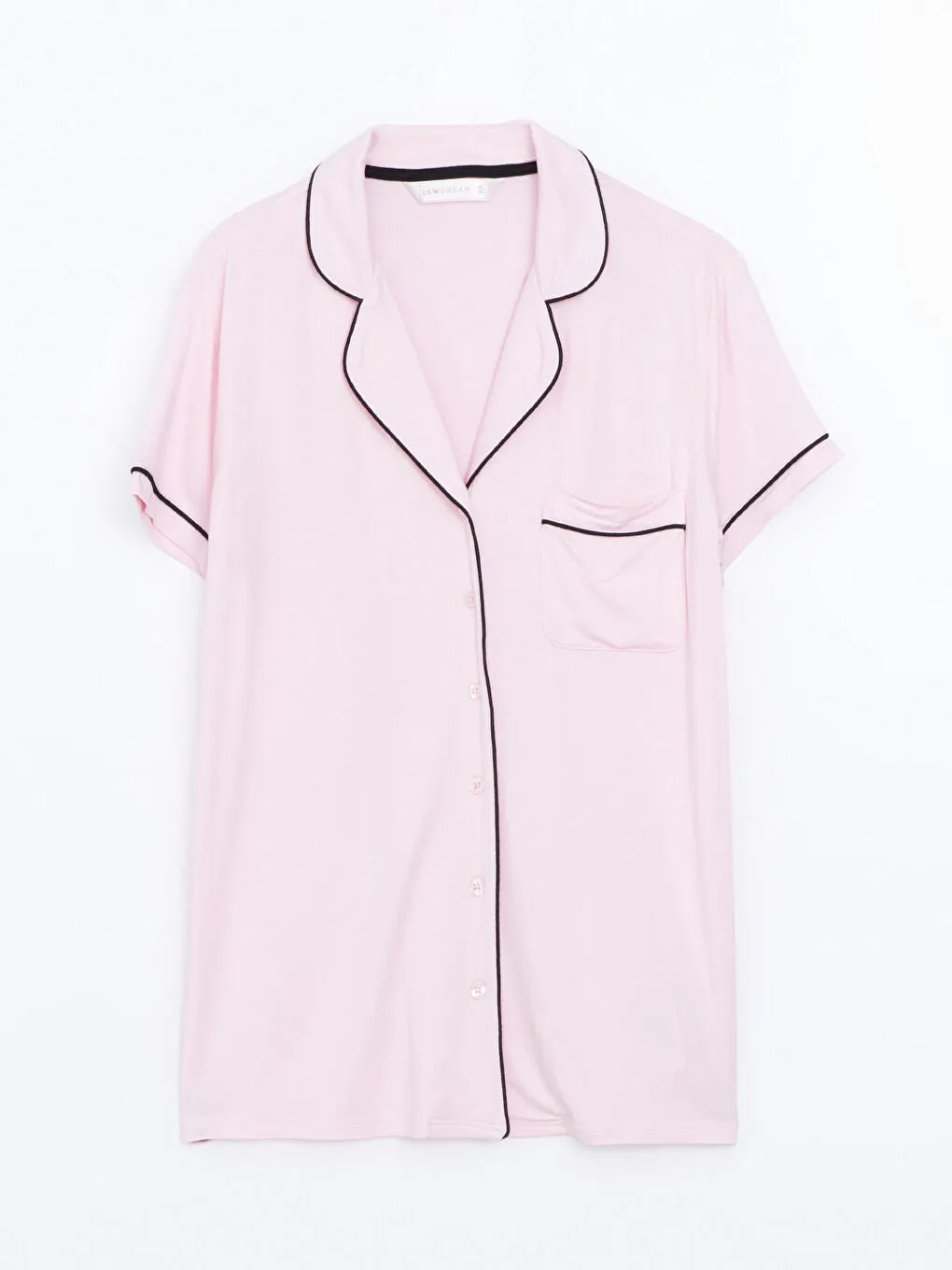 LCW DREAM Turquoise Shirt Collar Women Shorts Pajama Set