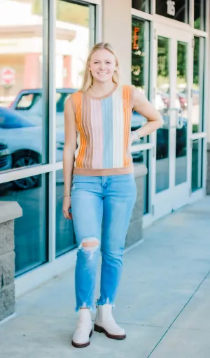 Leave Me Breathless Striped Sweater Tank