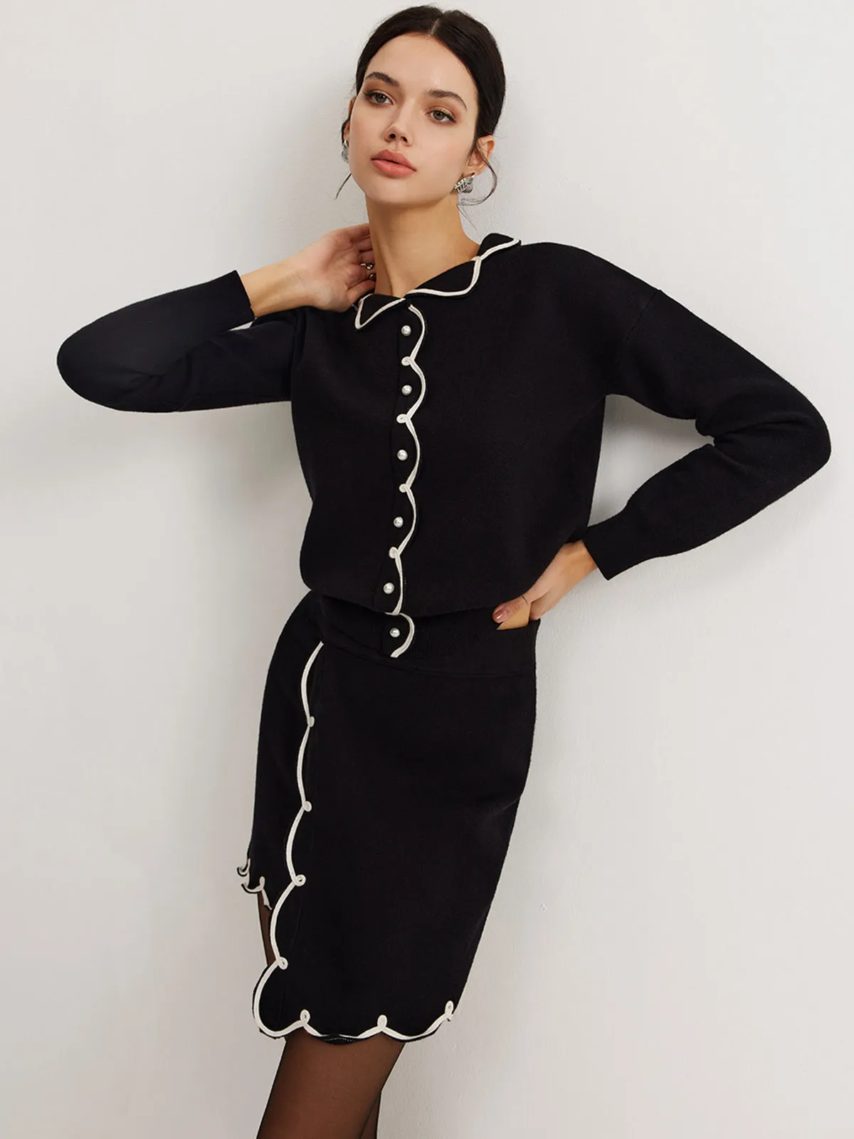Leisure Contrast Trim Sweater Co-ords