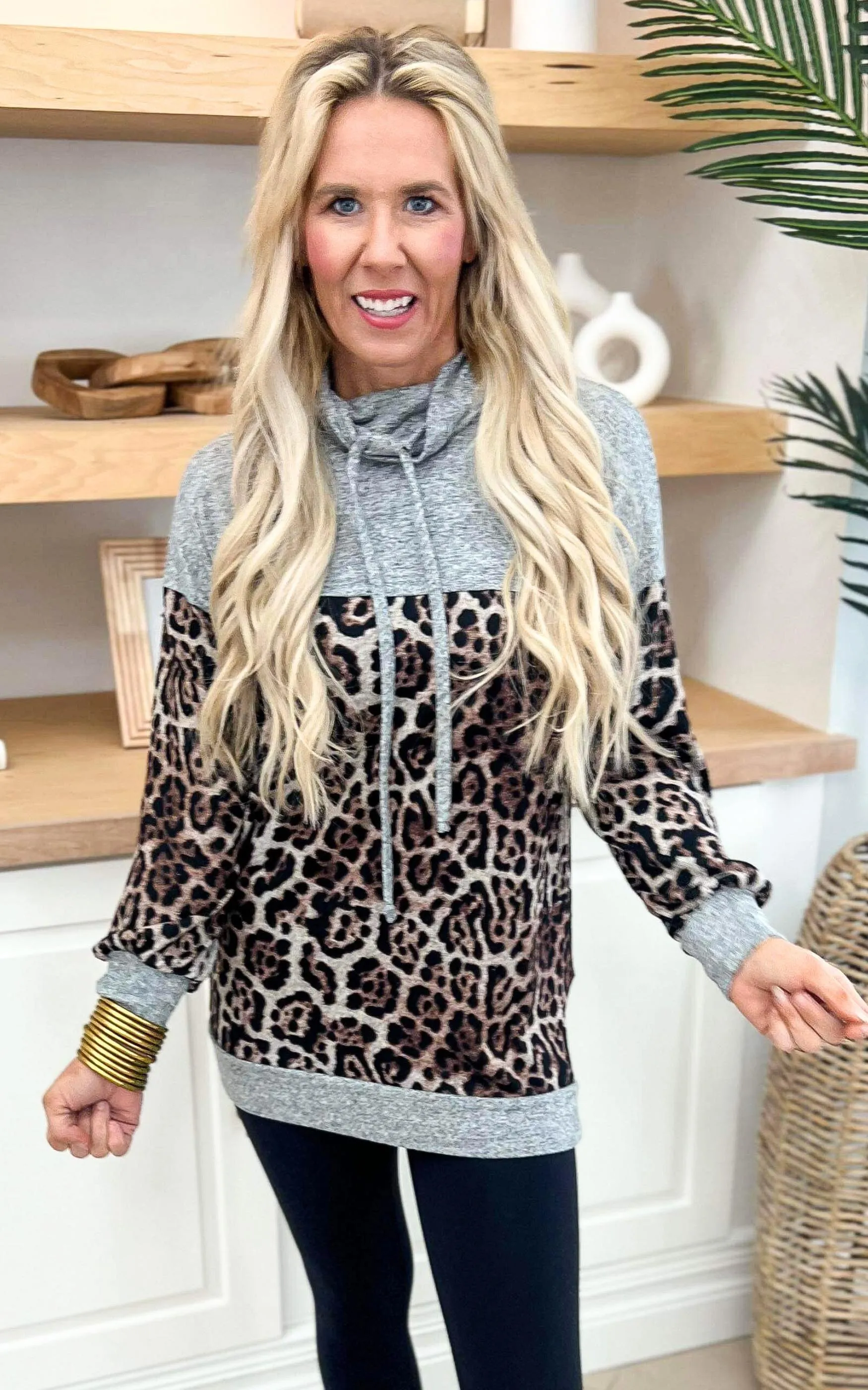 Leopard Colorblock Tunic Top - Final Sale