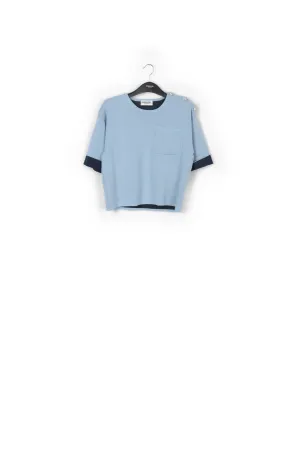 Light blue short-sleeved sweater