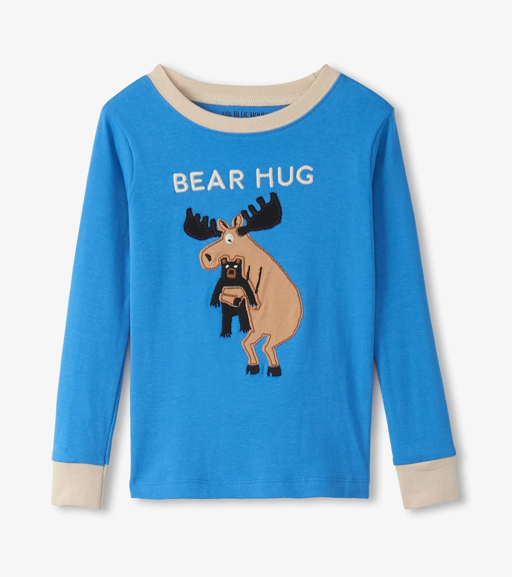 Little Blue House Blue Moose Bear Hug Kids Pajama Set