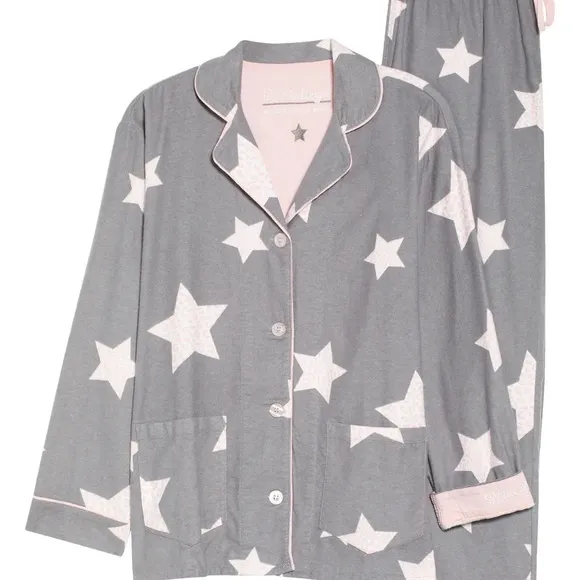 Long Sleeve Cotton Flannel Pajamas &amp; Headband SetPJ SALVAGE New